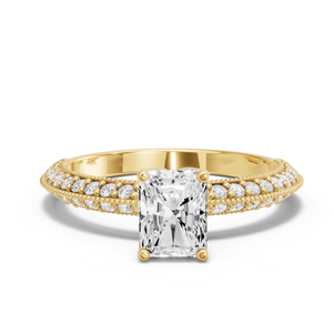 Image for Radiant Tulip Basket Ring with Knife Edge Pave band