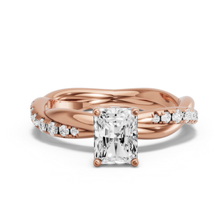Image for Radiant Tulip Basket Ring with Rope Pave band