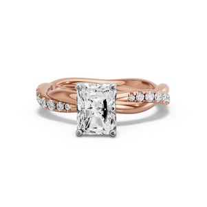 Image for Radiant Tulip Basket Ring with Rope Pave band