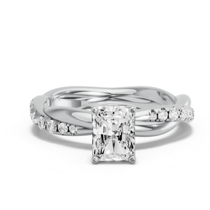 Image for Radiant Tulip Basket Ring with Rope Pave band