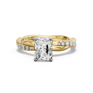 Image for Radiant Tulip Basket Ring with Rope Pave band