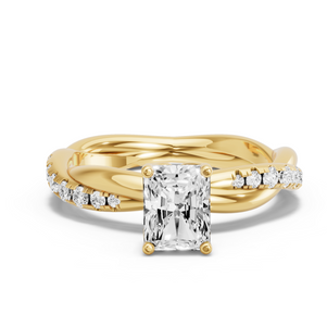 Image for Radiant Tulip Basket Ring with Rope Pave band