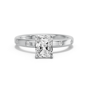 Image for Radiant Tulip Basket Ring with Sleek Accent band in 18K Two Tone Rose Gold