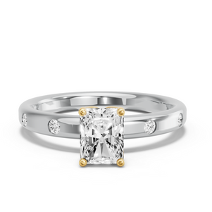 Image for Radiant Tulip Basket Ring with Sleek Accent band