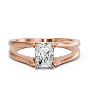 Image for Radiant Tulip Basket Ring with Split Ring Solitaire band