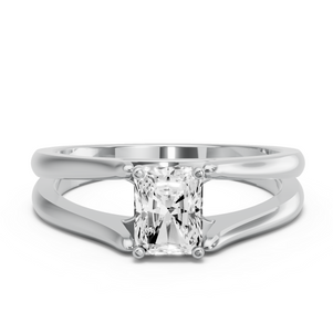 Image for Radiant Tulip Basket Ring with Split Ring Solitaire band