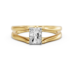 Image for Radiant Tulip Basket Ring with Split Ring Solitaire band