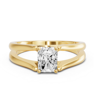 Image for Radiant Tulip Basket Ring with Split Ring Solitaire band