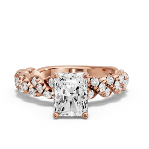 Image for Radiant Tulip Basket Ring with Twist Pave band