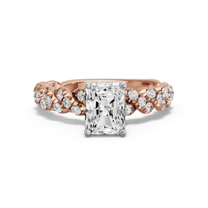 Image for Radiant Tulip Basket Ring with Twist Pave band