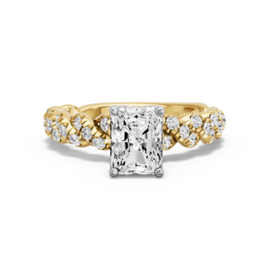 Image for Radiant Tulip Basket Ring with Twist Pave band