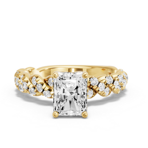 Image for Radiant Tulip Basket Ring with Twist Pave band