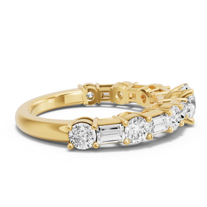 Image for Round Tulip Basket Ring with Alternating Baguette band