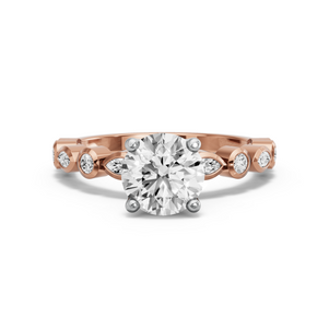 Image for Round Tulip Basket Ring with Alternating Marquise band