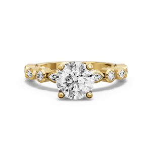 Image for Round Tulip Basket Ring with Alternating Marquise band