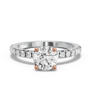 Image for Round Tulip Basket Ring with French Pave band