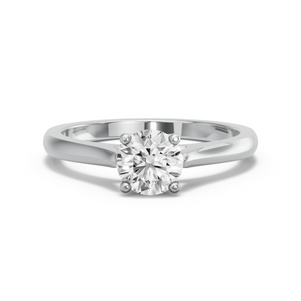 Image for Round Tulip Basket Ring with Knife Edge Cathedral band