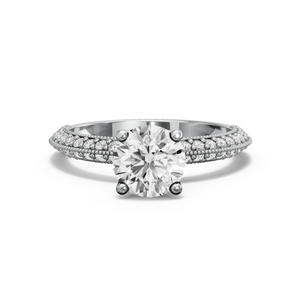 Image for Round Tulip Basket Ring with Knife Edge Pave band