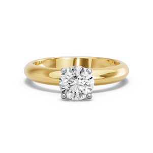Image for Round Tulip Basket Ring with Knife Edge Solitaire band
