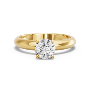 Image for Round Tulip Basket Ring with Knife Edge Solitaire band