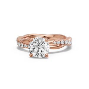 Image for Round Tulip Basket Ring with Rope Pave band