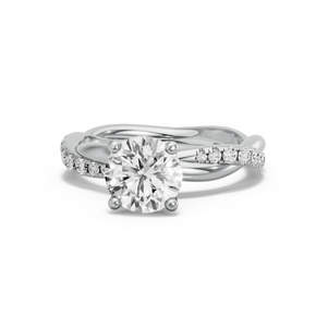 Image for Round Tulip Basket Ring with Rope Pave band