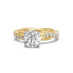 Image for Round Tulip Basket Ring with Rope Pave band