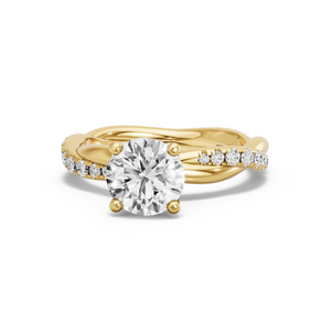 Image for Round Tulip Basket Ring with Rope Pave band