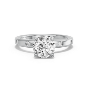 Image for Round Tulip Basket Ring with Sleek Accent band