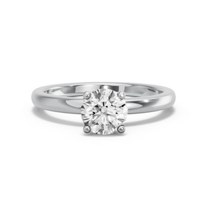 Image for Round Tulip Basket Ring with Solitaire band
