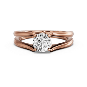 Image for Round Tulip Basket Ring with Split Ring Solitaire band