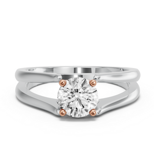 Image for Round Tulip Basket Ring with Split Ring Solitaire band