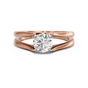 Image for Round Tulip Basket Ring with Split Ring Solitaire band