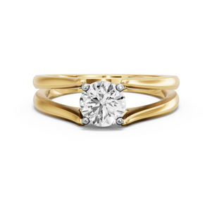 Image for Round Tulip Basket Ring with Split Ring Solitaire band