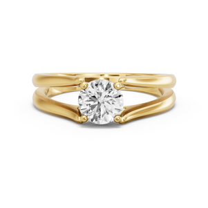 Image for Round Tulip Basket Ring with Split Ring Solitaire band