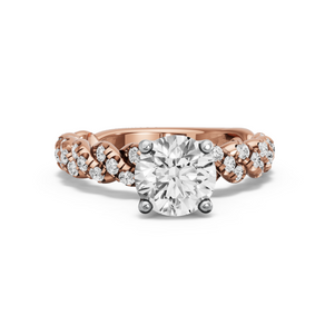 Image for Round Tulip Basket Ring with Twist Pave band