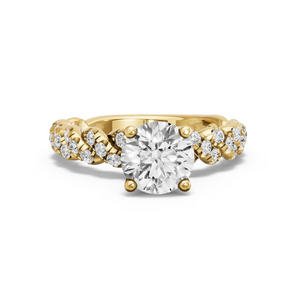 Image for Round Tulip Basket Ring with Twist Pave band