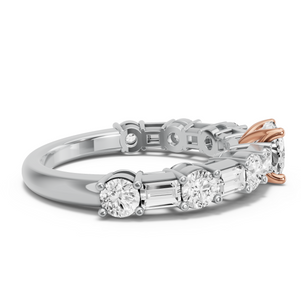 Image for Cushion Tulip Basket Ring with Alternating Baguette band