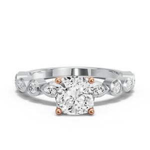 Image for Cushion Tulip Basket Ring with Alternating Marquise band
