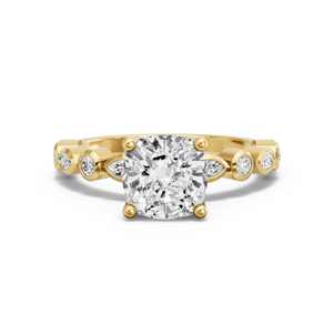 Image for Cushion Tulip Basket Ring with Alternating Marquise band