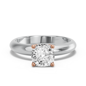 Image for Cushion Tulip Basket Ring with Knife Edge Solitaire band