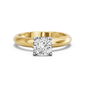 Image for Square Cushion Tulip Basket Ring with Knife Edge Solitaire band