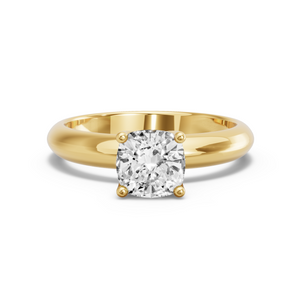 Image for Square Cushion Tulip Basket Ring with Knife Edge Solitaire band