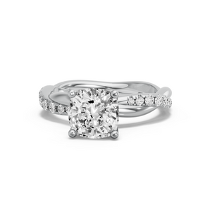 Image for Cushion Tulip Basket Ring with Rope Pave band