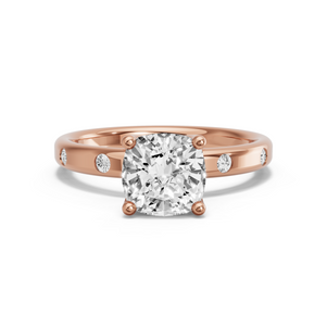 Image for Square Cushion Tulip Basket Ring with Sleek Accent band