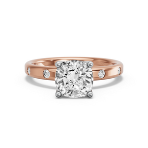 Image for Cushion Tulip Basket Ring with Sleek Accent band