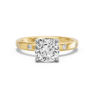 Image for Cushion Tulip Basket Ring with Sleek Accent band