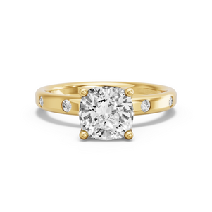 Image for Cushion Tulip Basket Ring with Sleek Accent band