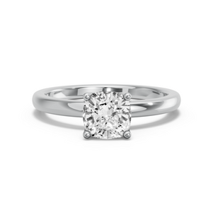 Image for Square Cushion Tulip Basket Ring with Solitaire band