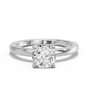 Image for Square Cushion Tulip Basket Ring with Solitaire band